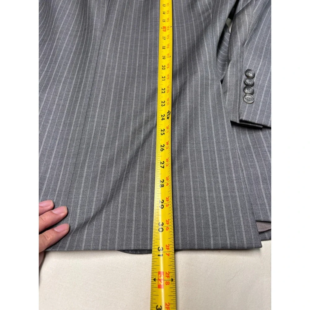 Brooks Brothers x Vitale Barberis 1818 Regent Grey Pinstripe Wool Mens 43R Italy